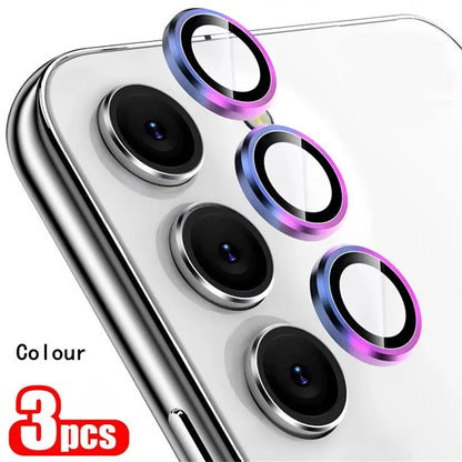 3Pcs Metallic Lens Protector Set – Full Camera Protection for Samsung Galaxy S25+, S23 FE, S24, A15, A35, A55"