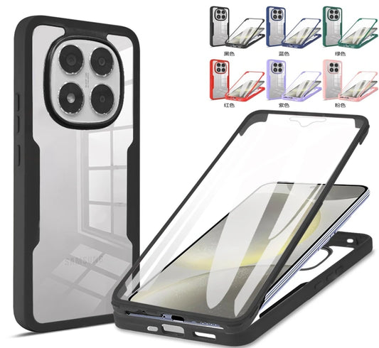 360° Full Body Shockproof Case for Redmi Note 14 Pro 5G – Transparent Cover with Screen Protector