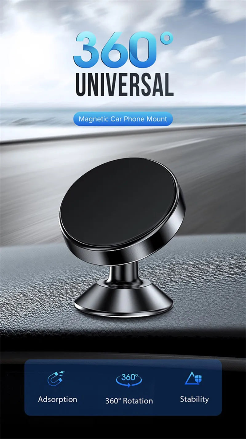 Magnetic Phone Holder – Stick-on Car Dashboard or Wall Mount for iPhone, Samsung & Xiaomi