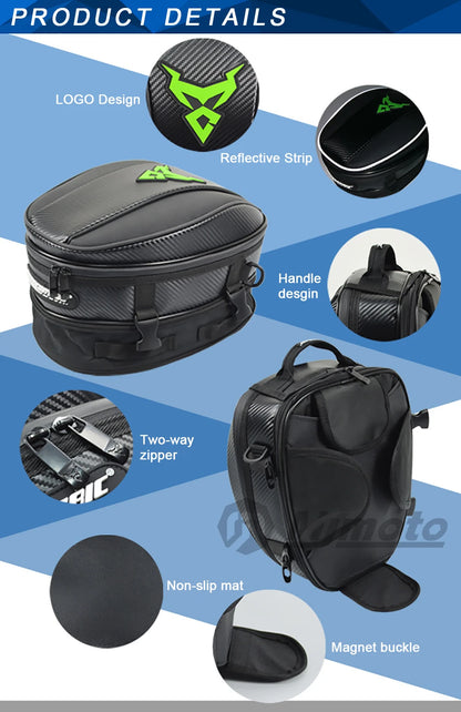 Motocentric Waterproof Motorcycle Tail Bag – High Capacity Rear Seat Backpack