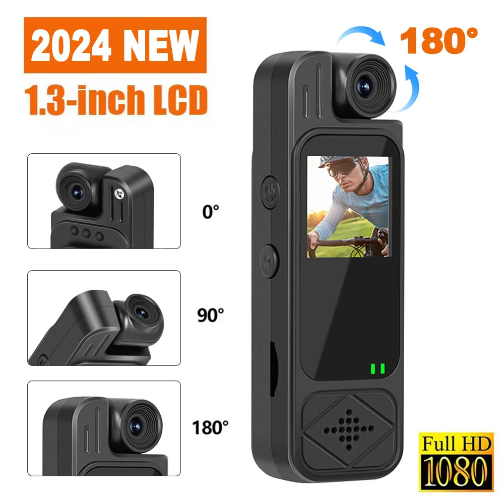 Mini Body Camera 1080P – HD Sports Cam with Infrared Night Vision & 1.3” Screen