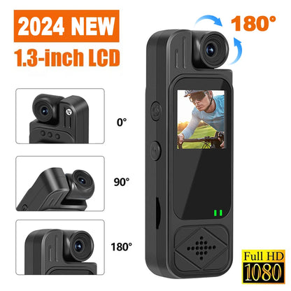 Mini Body Camera 1080P – HD Sports Cam with Infrared Night Vision & 1.3” Screen