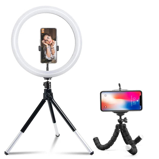 12-inch LED Ring Light with Tripod – USB Phone Ringlight for YouTube & TikTok