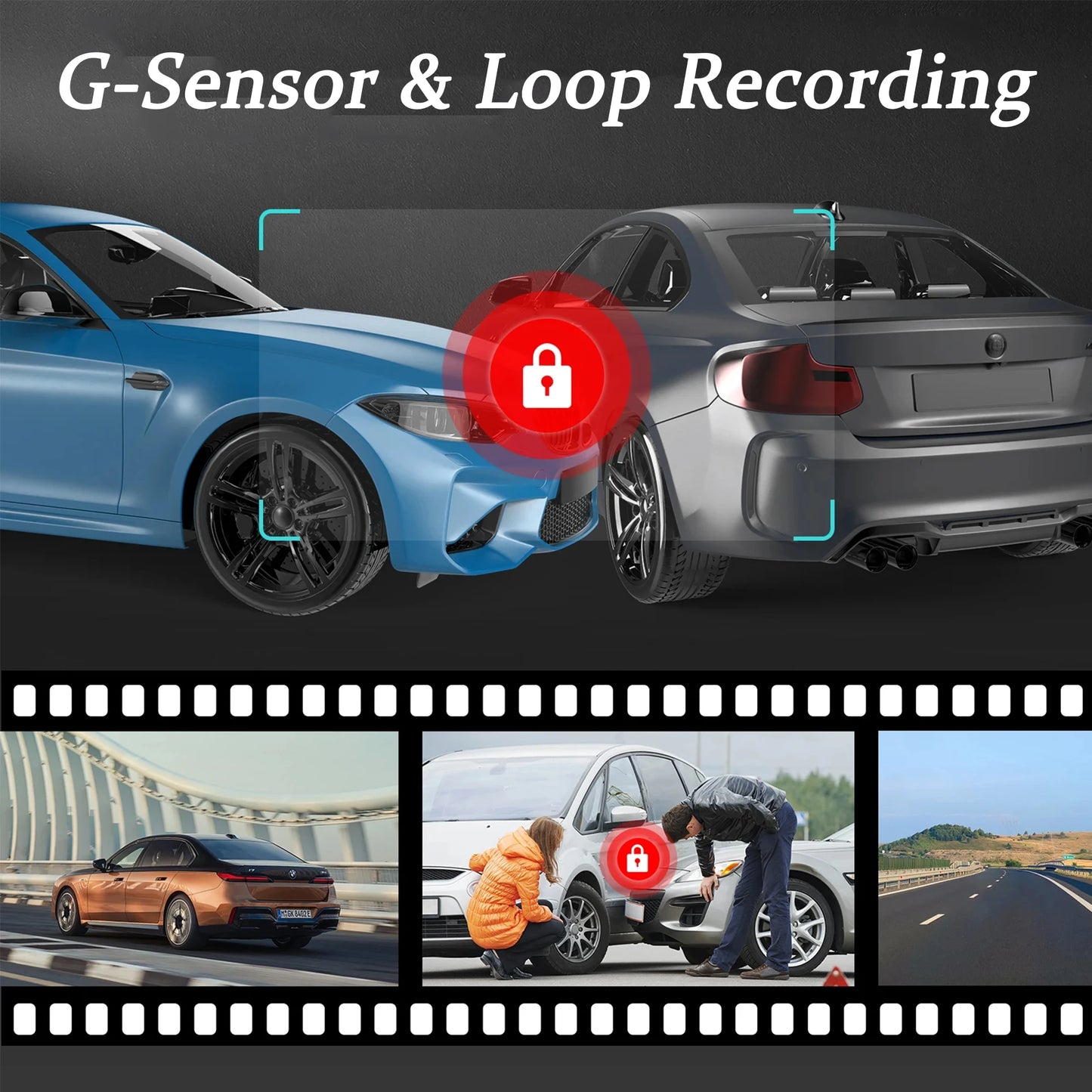 Dual Lens Car DVR 1080P – Interior & Front Dash Cam Full HD Vehicle Recorder