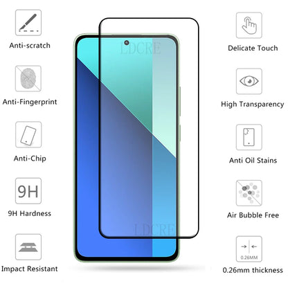 4Pcs Full Cover Tempered Glass Screen Protector – 9H Hardness for Xiaomi Redmi Note 13 4G