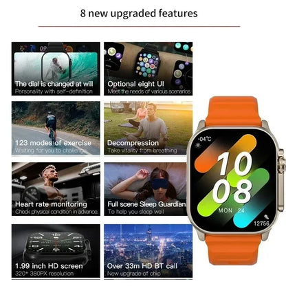 Smartwatch T900 U2 49mm – Bluetooth Call, NFC, GPS, Music, Games, Wireless Charging