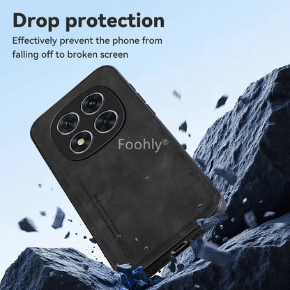 Nubuck Leather Magnetic Case – Shockproof Back Cover for Redmi Note 14 Pro / Pro Plus