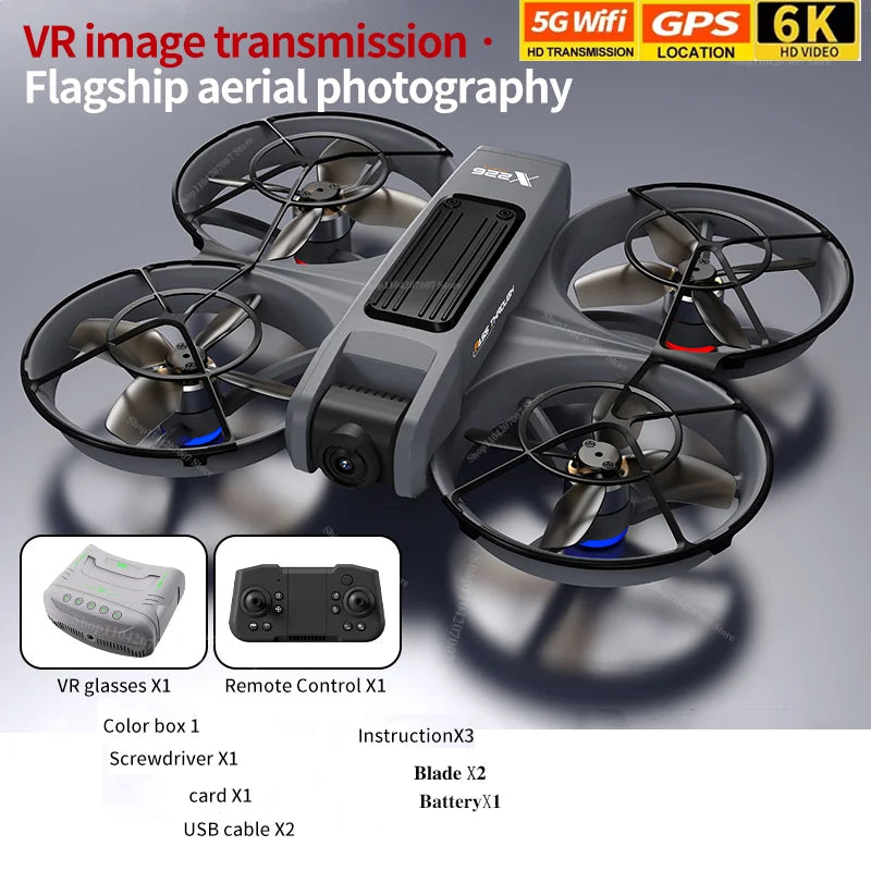 X226 Brushless Drone – Dual HD Camera, VR Control, Obstacle Avoidance, Optical Flow Hover