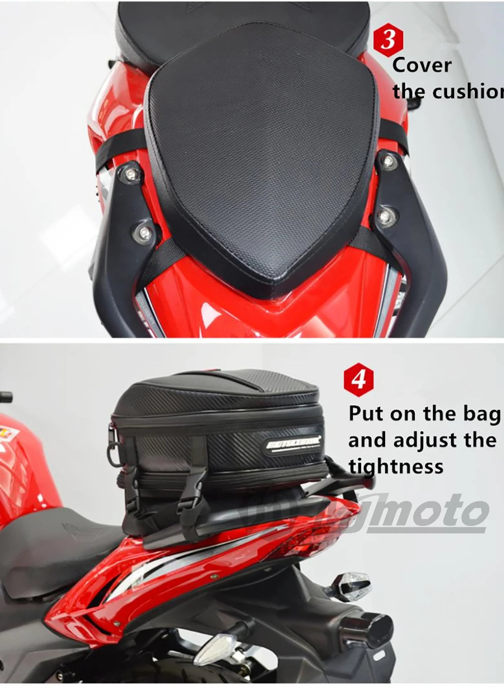 Motocentric Waterproof Motorcycle Tail Bag – High Capacity Rear Seat Backpack