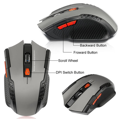 2.4G Wireless Gaming Mouse – 1600DPI, 6 Buttons, USB Receiver for PC & Laptop