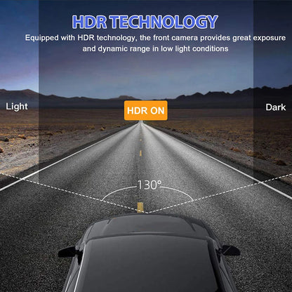 ash Cam with IR Night Vision, Loop Recording & 2" IPS Screen – 1080P Triple Camera Vehicle DVR