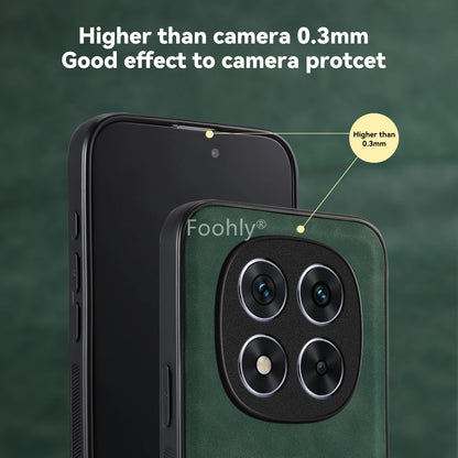 Nubuck Leather Magnetic Case – Shockproof Back Cover for Redmi Note 14 Pro / Pro Plus