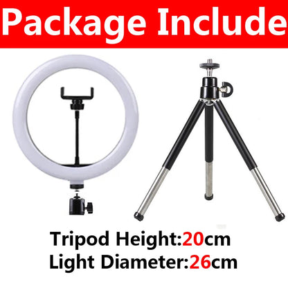 12-inch LED Ring Light with Tripod – USB Phone Ringlight for YouTube & TikTok