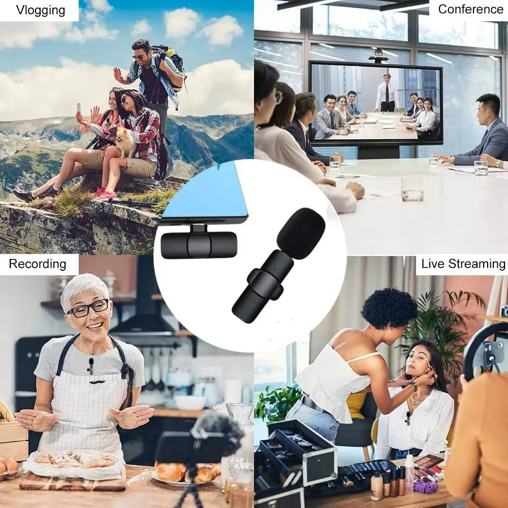 Wireless Lavalier Microphone – Mini Portable Mic for Audio/Video Recording, Live & Gaming (iPhone/Android)