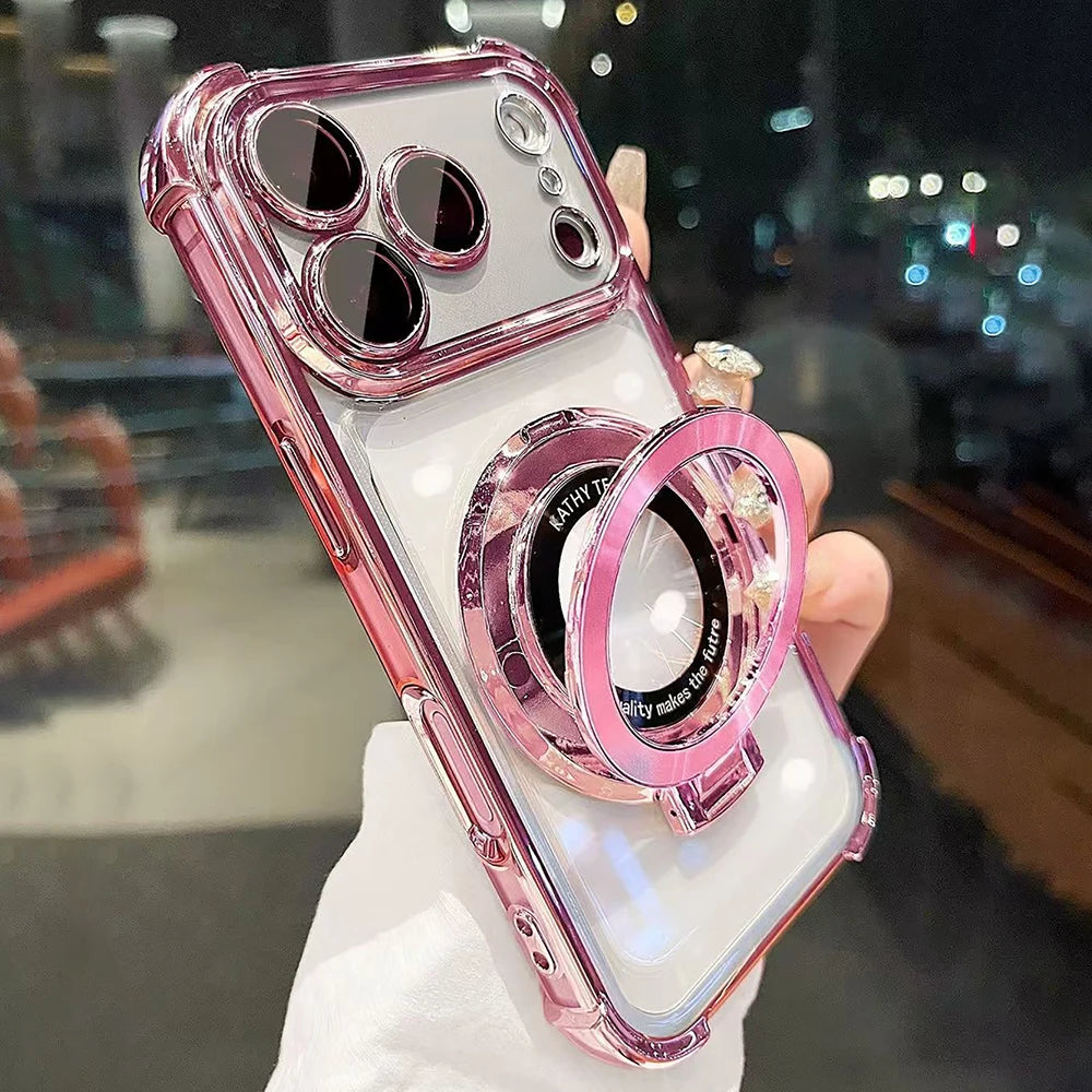 MagSafe Stand Case with Lens Protection – iPhone 11–17 Pro Max