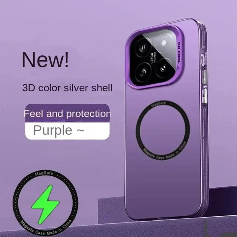 Luxury Magsafe Matte Frosted Case – Wireless Charging & Shockproof for Xiaomi 13, 13T, 14, 14T Pro