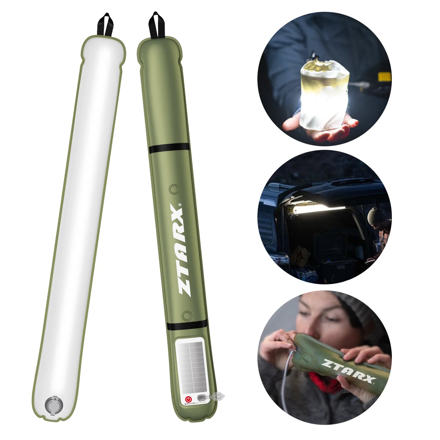 Solar USB Rechargeable LED Tube – Foldable, Magnetic & Waterproof for Outdoor Use