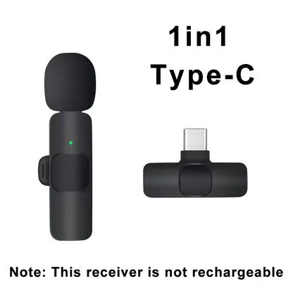 Wireless Lavalier Microphone – Mini Portable Mic for Audio/Video Recording, Live & Gaming (iPhone/Android)