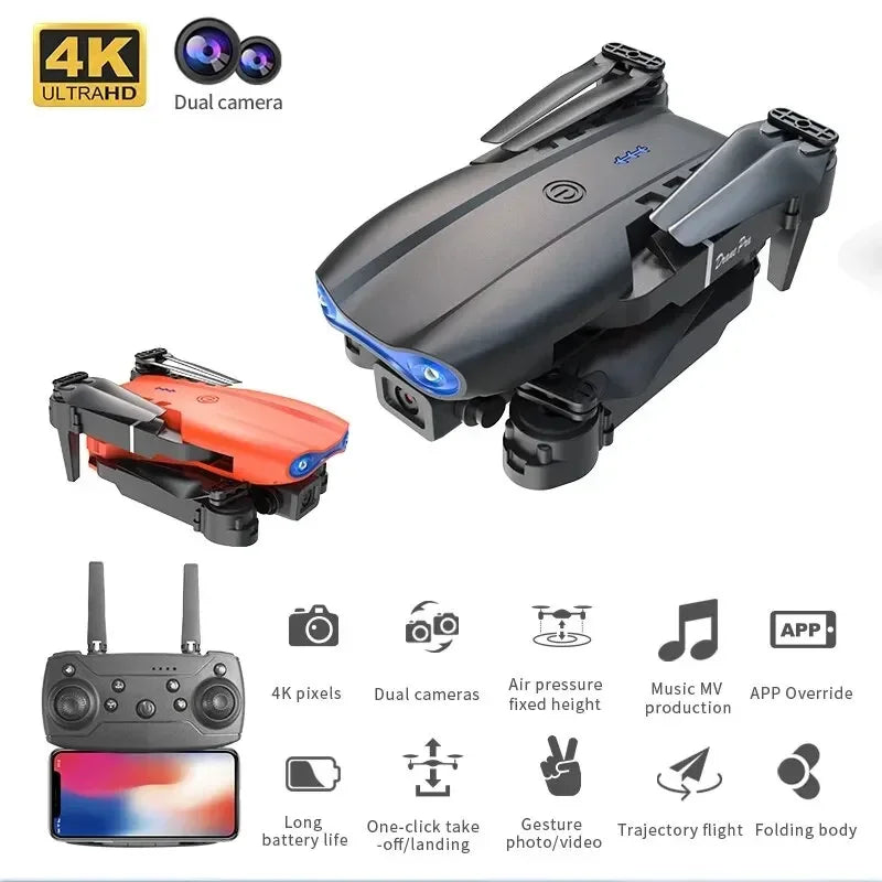 E99Pro Foldable Drone – 4K/1080P HD Camera, WiFi FPV, RC Helicopter Gift Toy