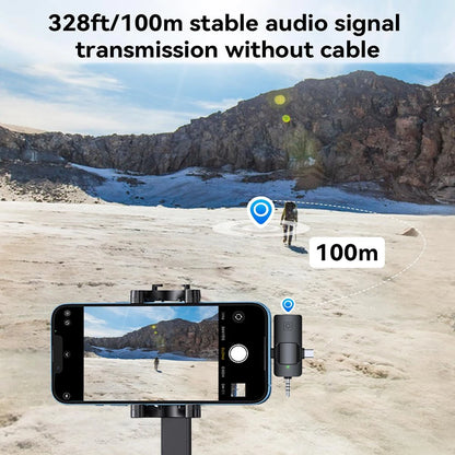 3-in-1 Wireless Lavalier Microphone – For Camera, iPhone & Android with Noise Reduction
