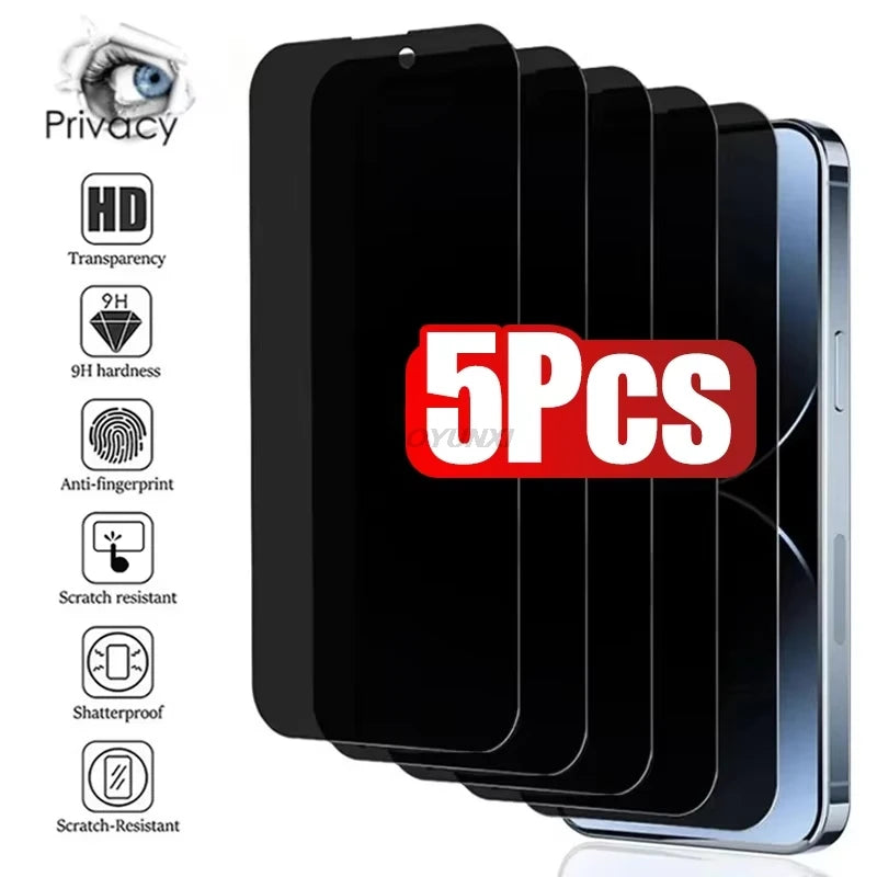 5Pcs Privacy Screen Protector – Anti-Peeping Tempered Glass for Samsung S25 Ultra, S24, S23 FE, S22 Plus, S21, S20 FE, S10e
