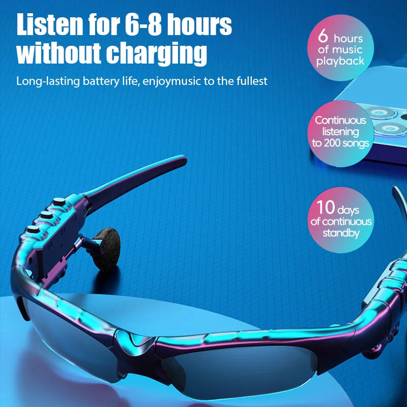 Sports Bluetooth Earphones Sunglasses – Wireless Stereo Headset with Polarized Lenses