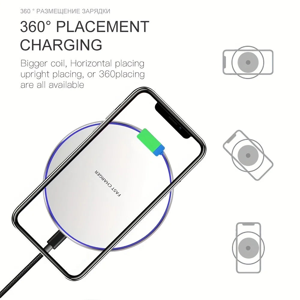 30W Fast Wireless Charger – Compatible with iPhone, Samsung & Xiaomi