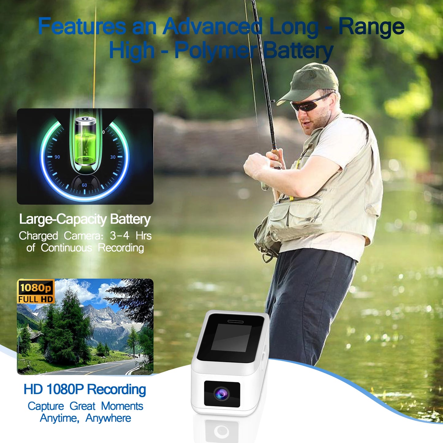 Wearable Glasses Camera 1080P – Mini Portable Video Recorder with Head-Mounted Design