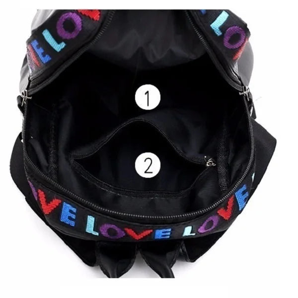 Women’s Fashion LOVE Backpack – Casual Shoulder Bag for School & Daily Use