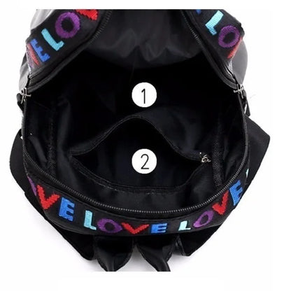 Women’s Fashion LOVE Backpack – Casual Shoulder Bag for School & Daily Use