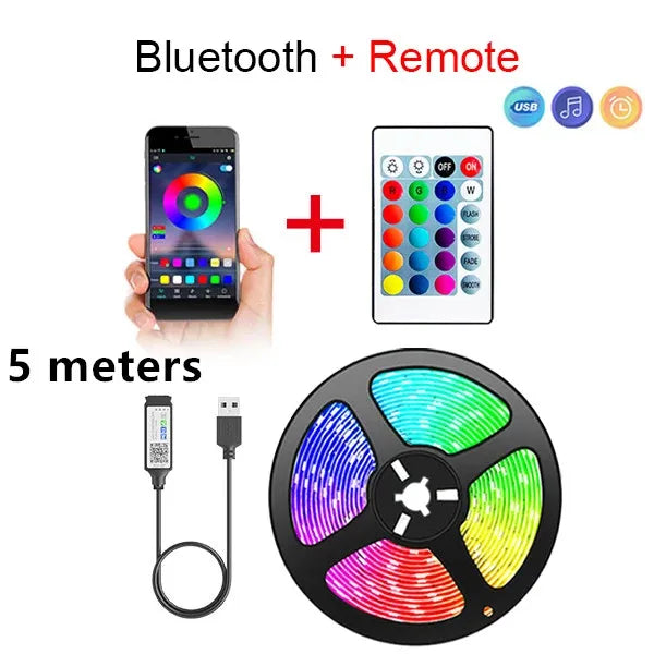 Smart LED Light Strip – 5050 RGB with Remote, APP & Bluetooth