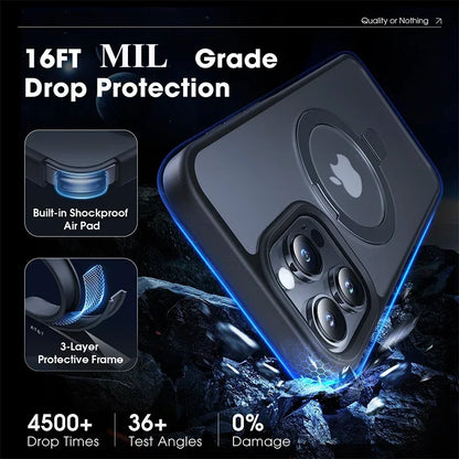 Matte Magnetic Ring Stand Case – Ultra Slim Cover for iPhone 17 Pro / Pro Max / Air