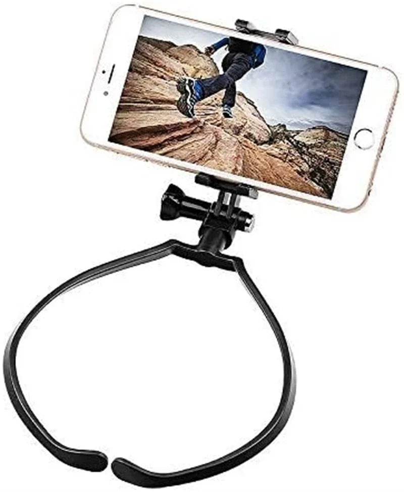 Suporte de Pescoço Mãos Livres – Base Universal para iPhone, Samsung e GoPro