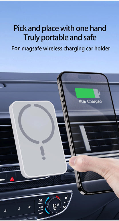 15W Magnetic Car Wireless Charger – MagSafe Fast Charging Mount for iPhone