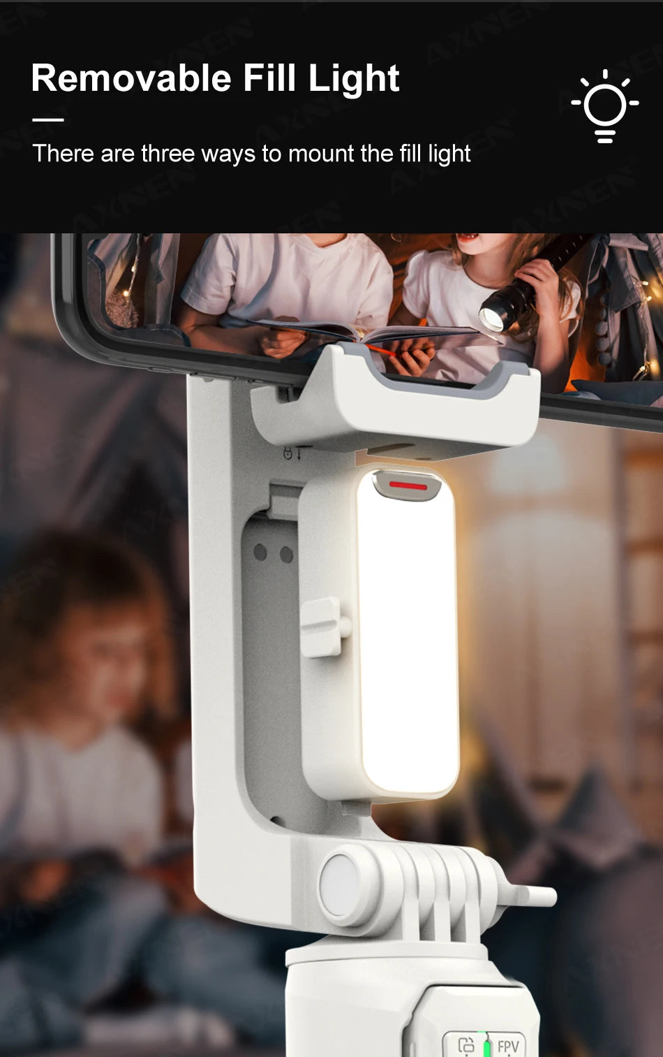 AXNEN A10 Smartphone Gimbal – Stabilizer with Fill Light, Tripod & Remote