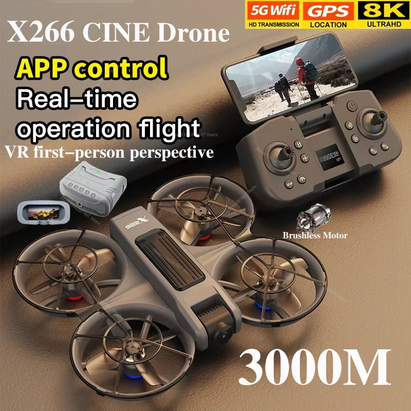 X226 Brushless Drone – Dual HD Camera, VR Control, Obstacle Avoidance, Optical Flow Hover