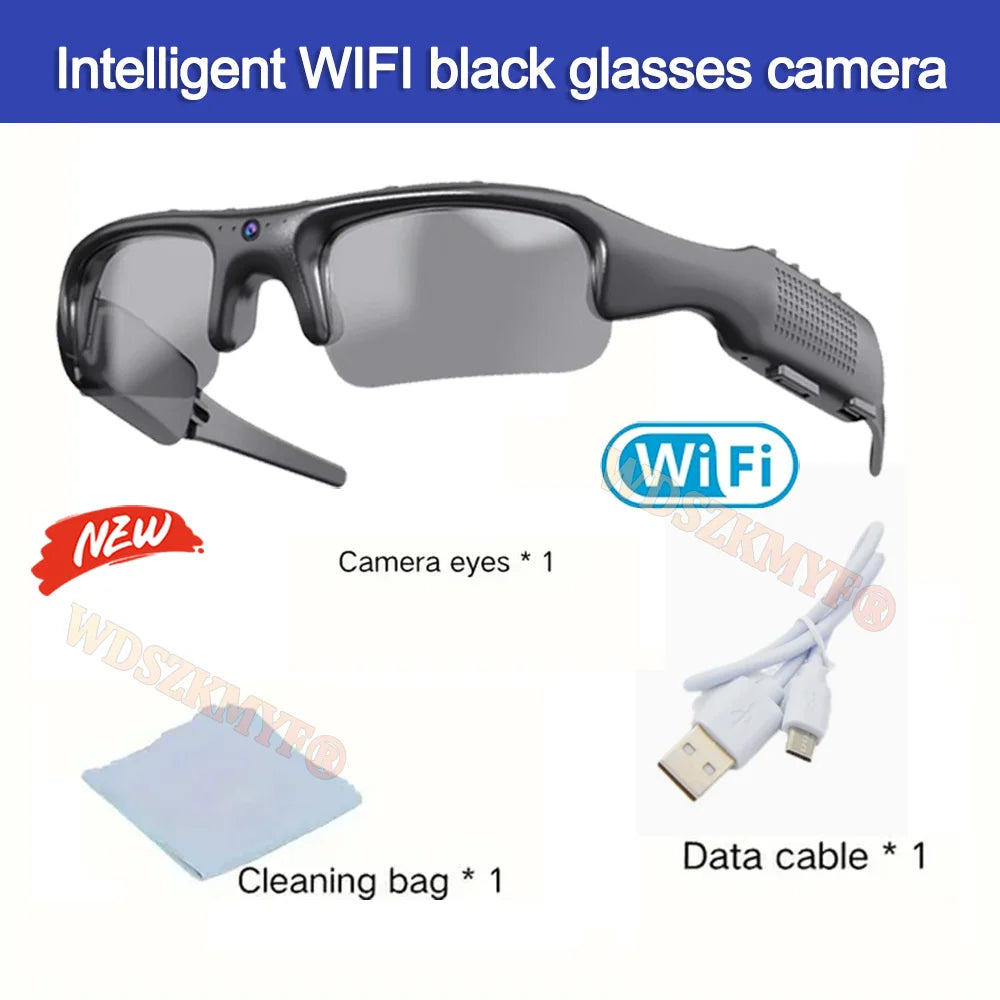1080P HD Sports Camera Glasses – WiFi, 170° Wide Angle, Outdoor Action DV