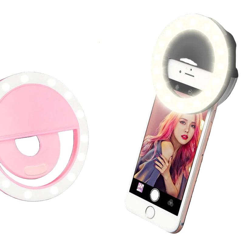 LED Ring Light for Selfies – USB Rechargeable for All Smartphones