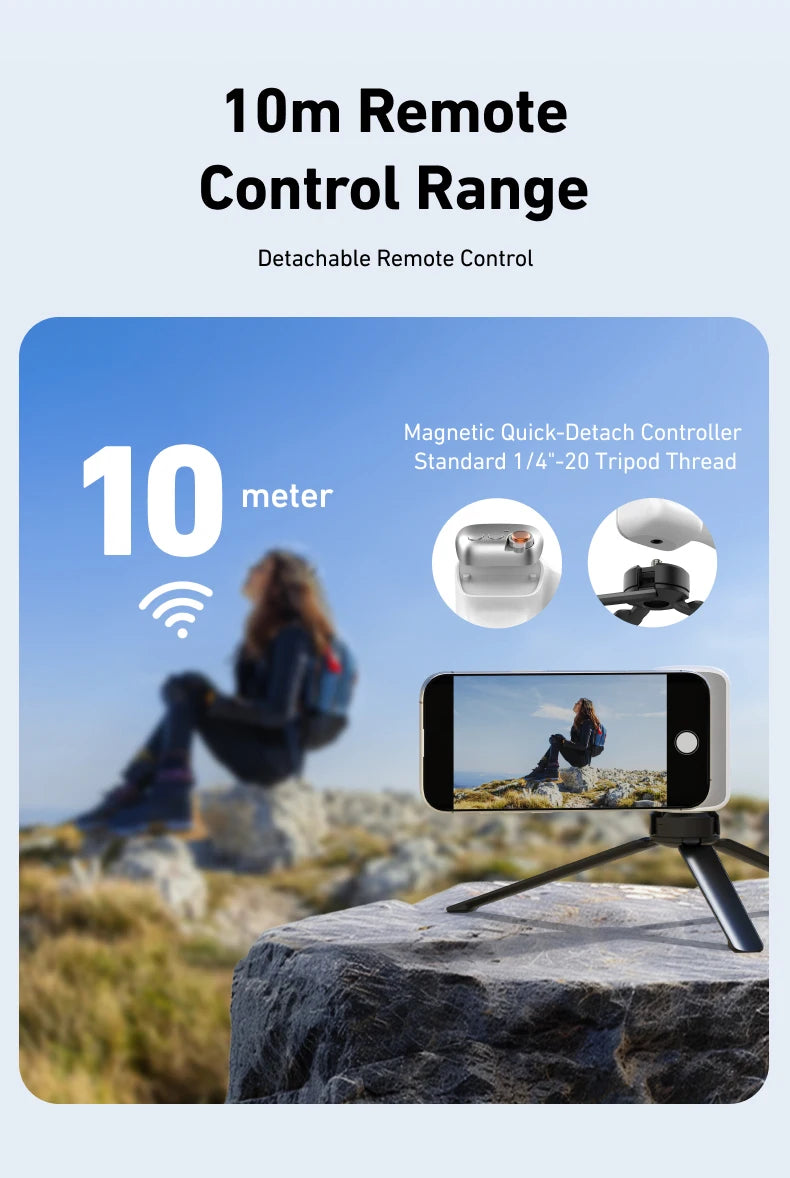 TELESIN Magnetic Phone Camera Grip – Shooting Handle with Remote Control for iPhone & Android