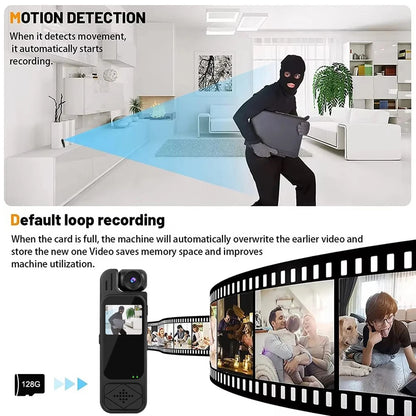 Mini Body Camera 1080P – HD Sports Cam with Infrared Night Vision & 1.3” Screen