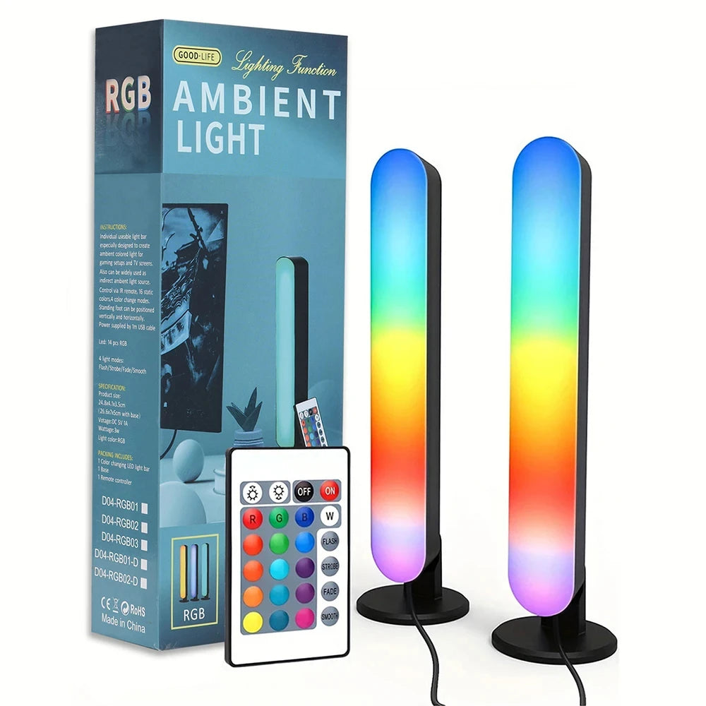 LED RGB Music Light Bar – Sound Reactive, USB Rechargeable
