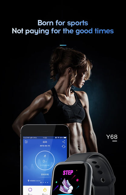 Y68 D20 Smartwatch – Fitness Tracker, Sleep Monitor, Music Control & Alarm Clock