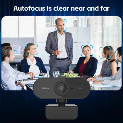 1080P HD USB Webcam – Built-in Microphone Camera for PC with Tripod Support
