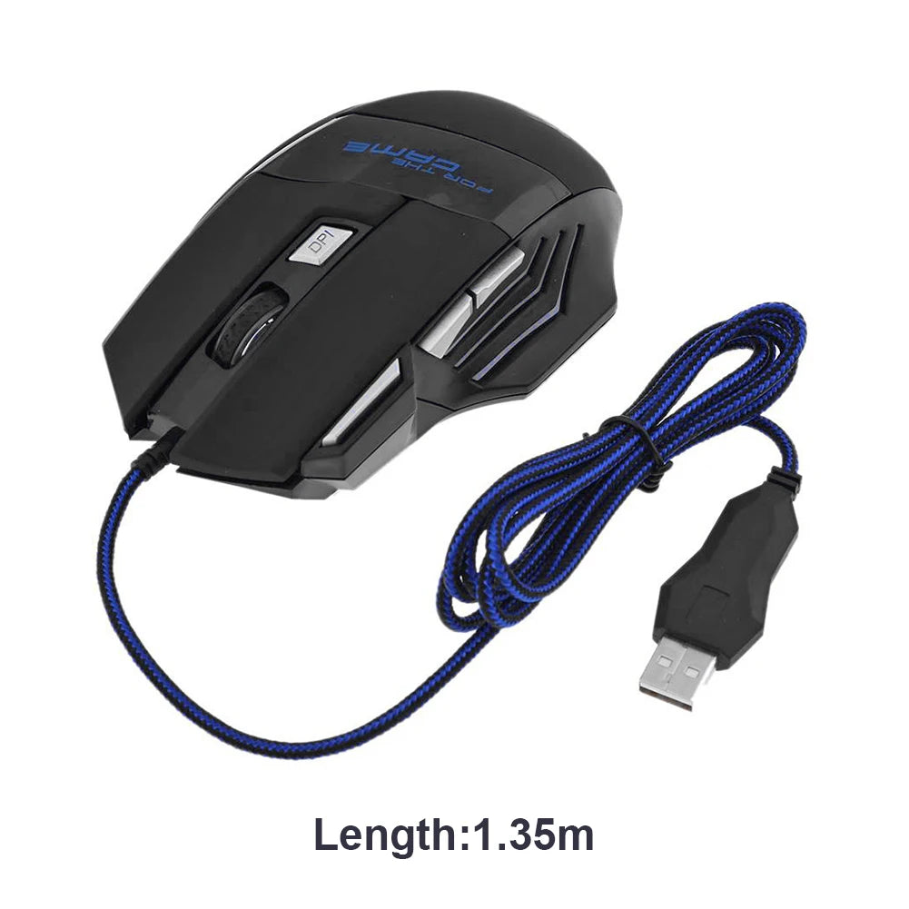 Smart wired USB gaming mouse, 7 buttons, backlit, ergonomic, 5500 DPI