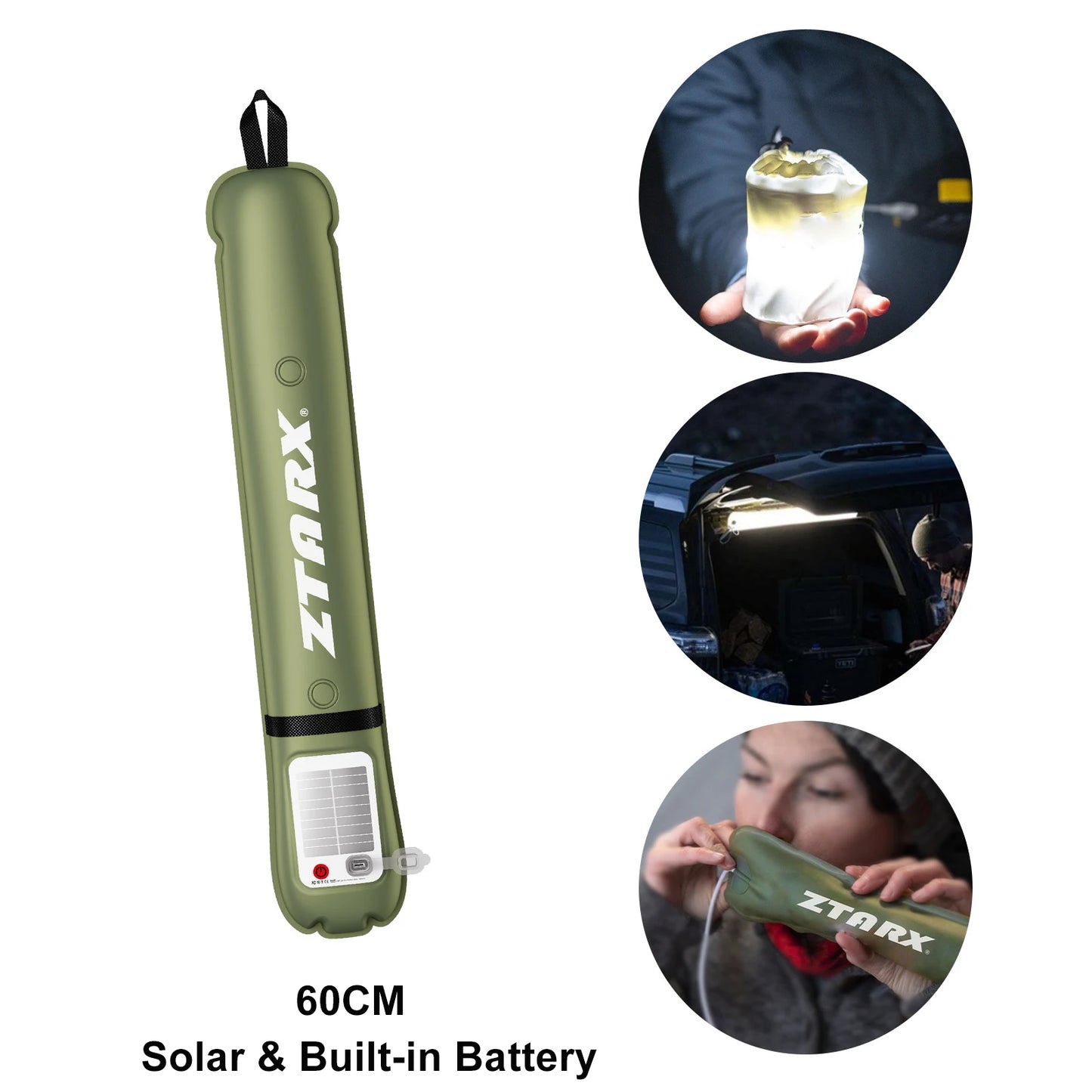 Solar USB Rechargeable LED Tube – Foldable, Magnetic & Waterproof for Outdoor Use