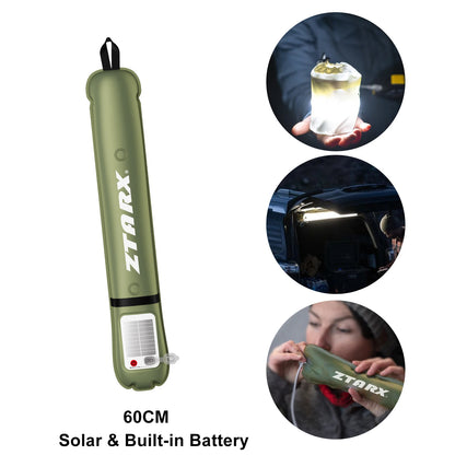 Solar USB Rechargeable LED Tube – Foldable, Magnetic & Waterproof for Outdoor Use