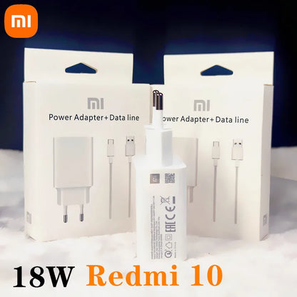 Original Xiaomi 18W Quick Charger – EU Adapter + 3A Type-C Cable for Redmi & Mi Series