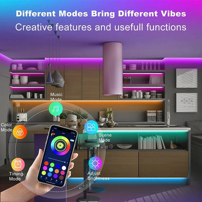 Smart LED Light Strip – 5050 RGB with Remote, APP & Bluetooth