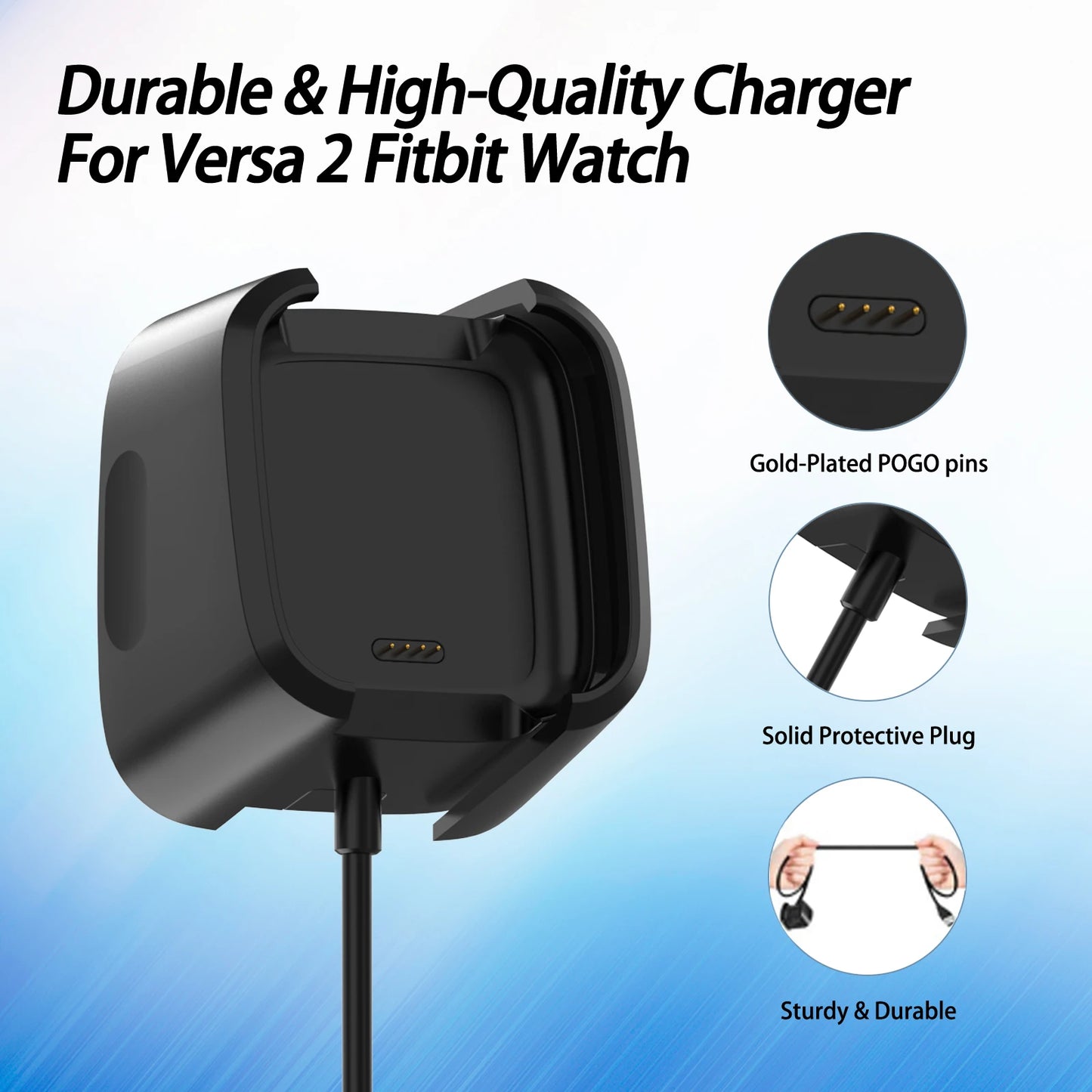 Smart Watch USB Charger For Fitbit Versa 2 Charging Cable For Fitbit Versa 2 Charger Dock Stand Cradle Smart Watch Accessories