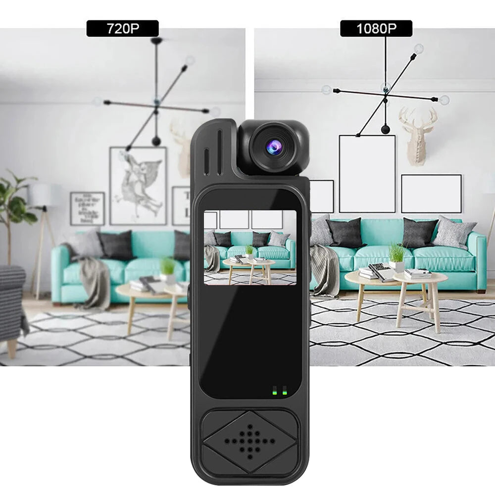 Mini Body Camera 1080P – HD Sports Cam with Infrared Night Vision & 1.3” Screen